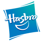 A blue and white logo for hasbro.